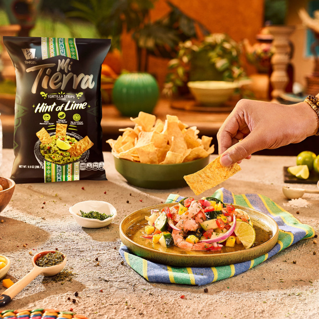 Mi Tierra Hint of Lime Tortilla Chip Strips 9.9 Oz Barcel