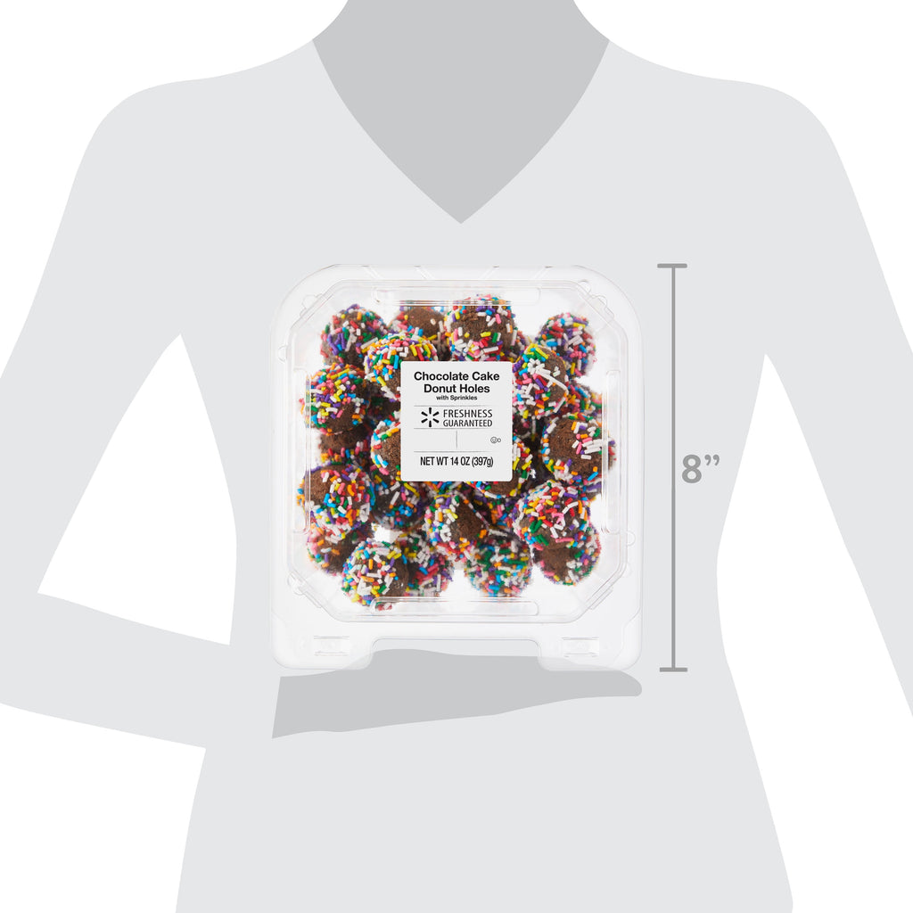 Chocolate Donut Holes with Sprinkles 14 Oz 28 Count Freshness Guaranteed