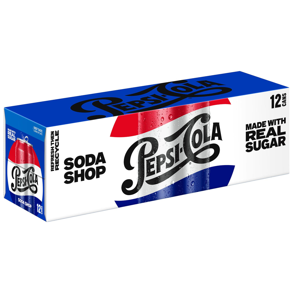Pepsi Made with Real Sugar Cola Soda Pop Cans 12 Fl Oz 12 Pack