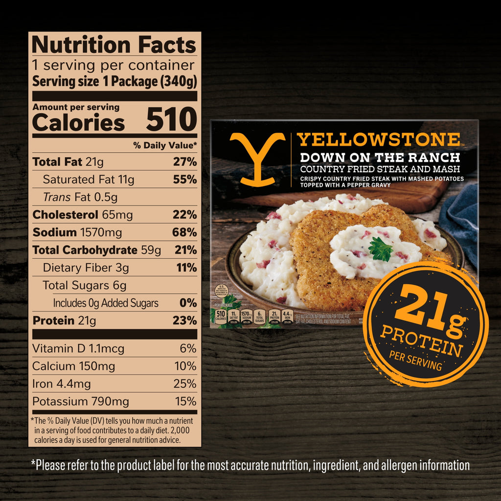 Yellowstone Country Fried Steak and Mash Frozen Dinner 12 Oz