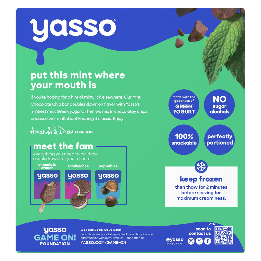 Yasso Mint Chocolate Chip Frozen Greek Yogurt Bars 4 Count 14 Fl Oz