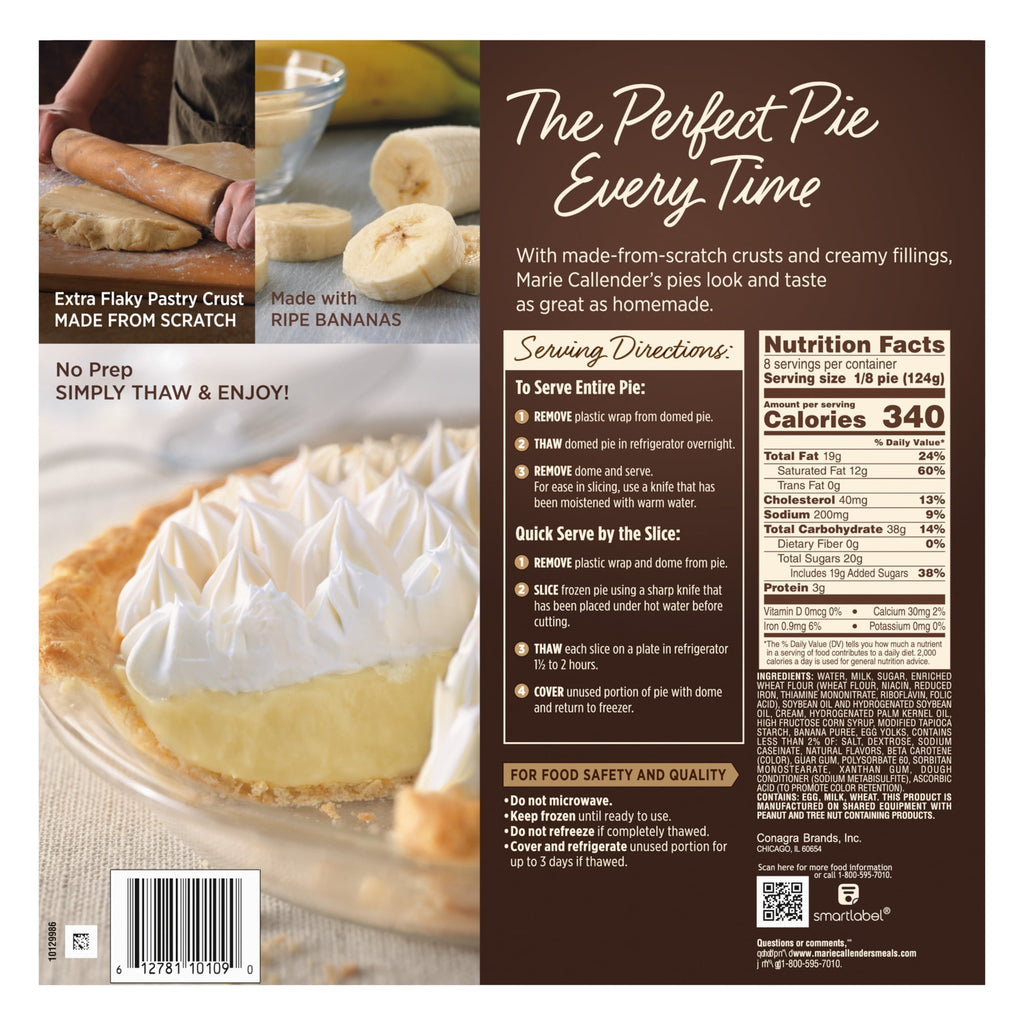 Banana Cream Pie 34.9 Oz Marie Callender's