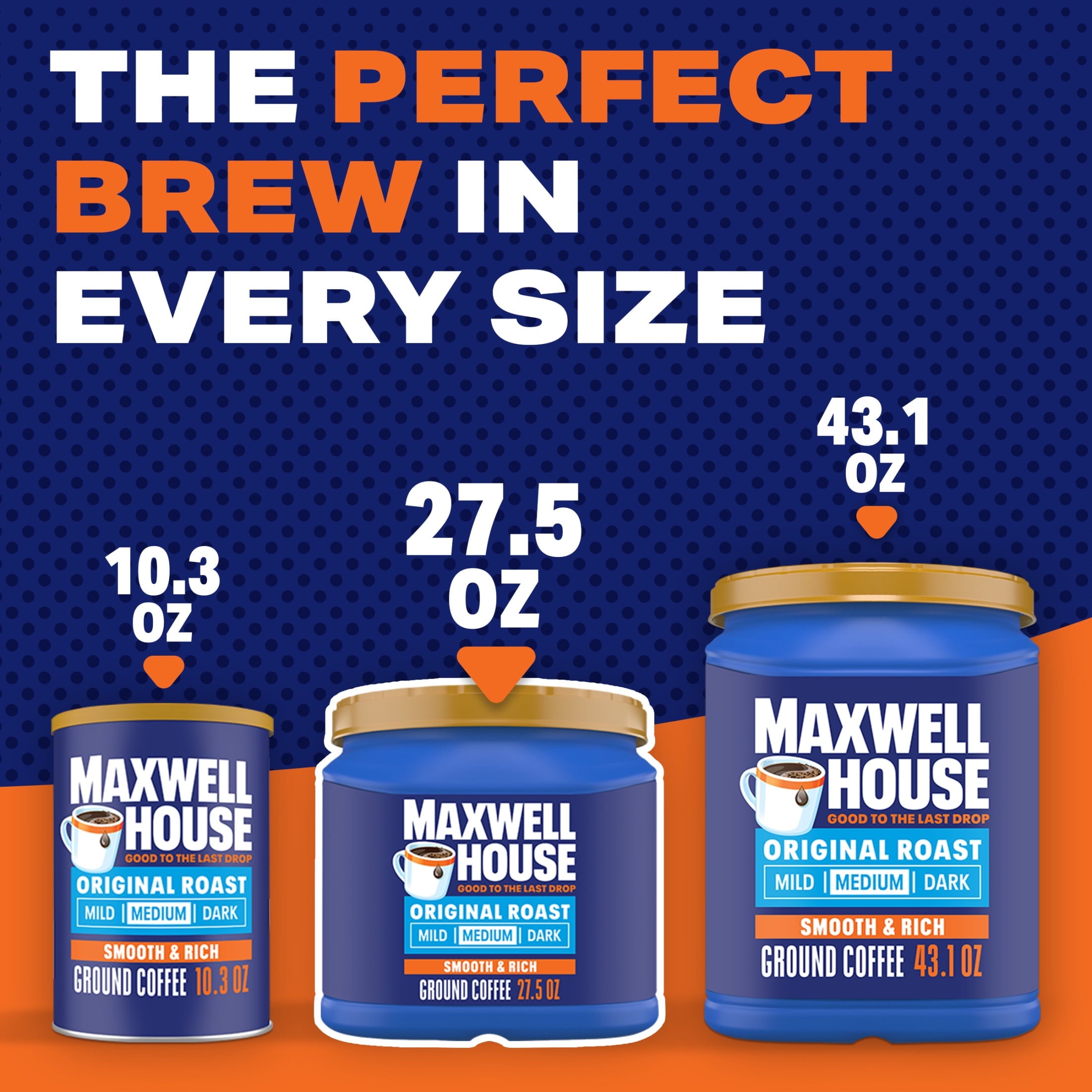 Maxwell House Original Roast Naturally Caffeinated Medium Roast Ground Coffee 27.5 oz Canister