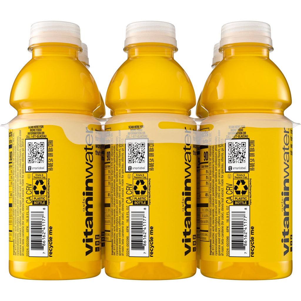 vitaminwater Energy Tropical Citrus Flavored Water Beverage 16.9 fl oz Plastic Bottles 6 Pack