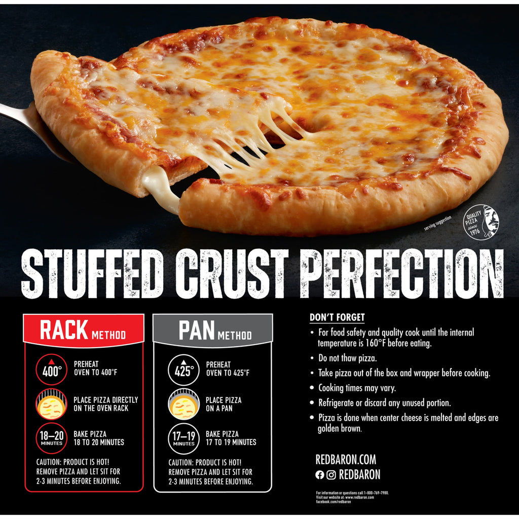 Red Baron Four Cheese Stuffed Crust Frozen Pizza 22.74 Oz