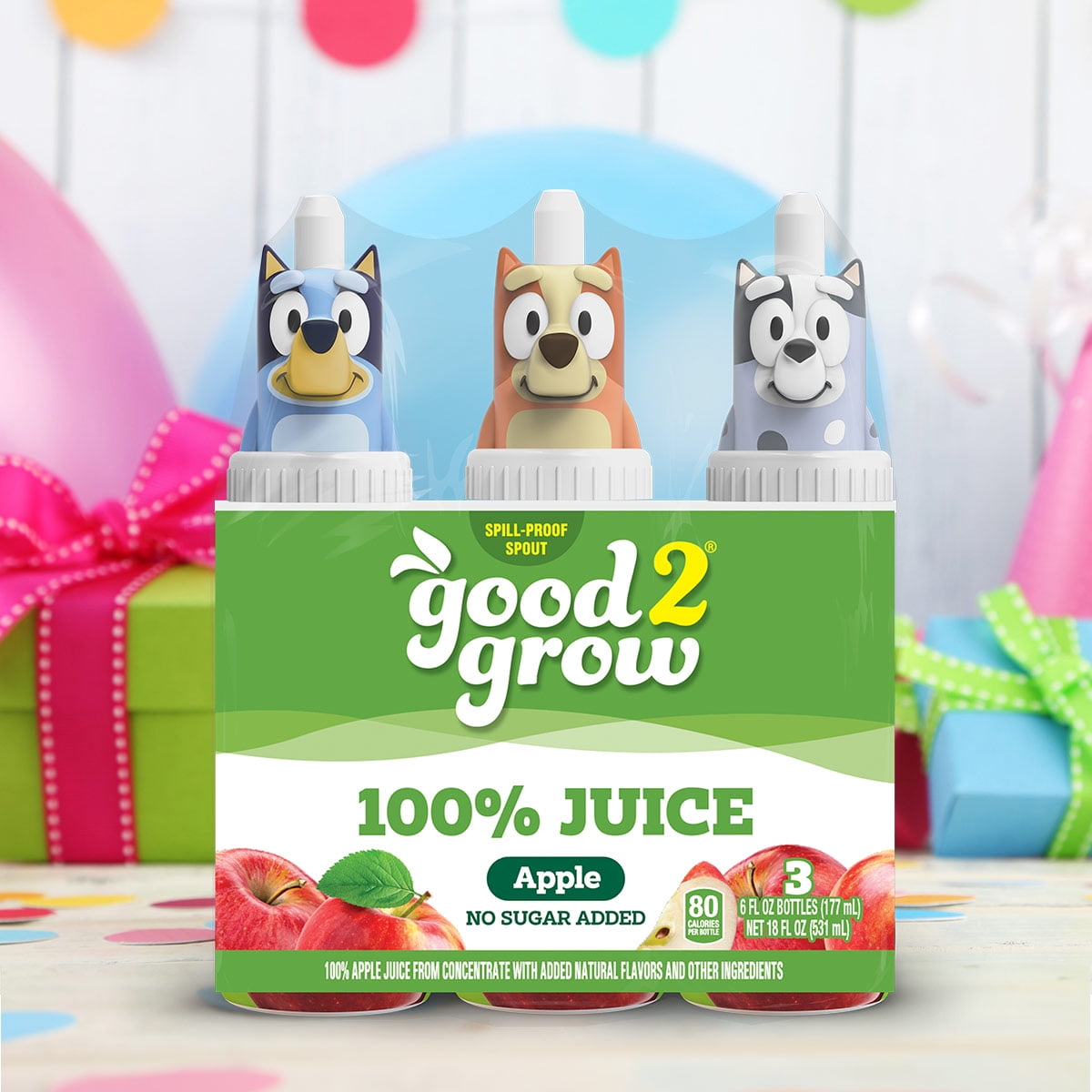 Good2Grow 100% Apple Juice 6 fl oz 3 Pack Character Tops Vary