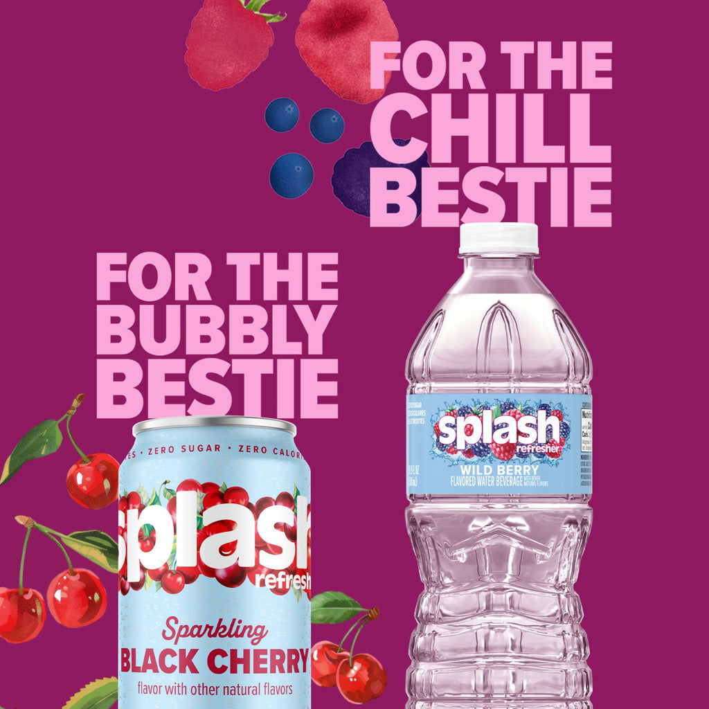 Splash Blast Wild Berry Flavored Water 16.9 fl oz Plastic Bottles 6 Pack