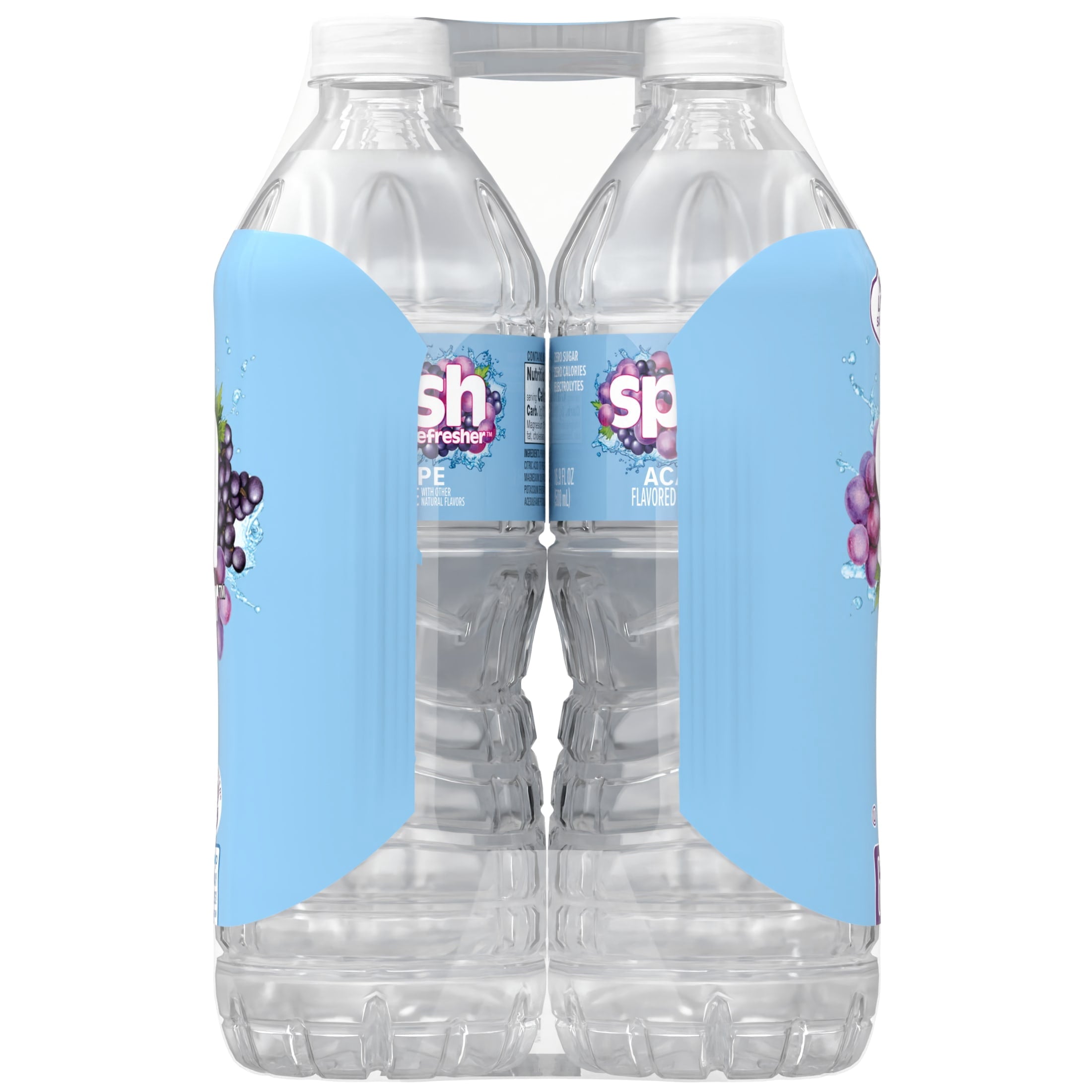 Splash Blast Acai Grape Flavored Water 16.9 fl oz Plastic Bottles 6 Pack