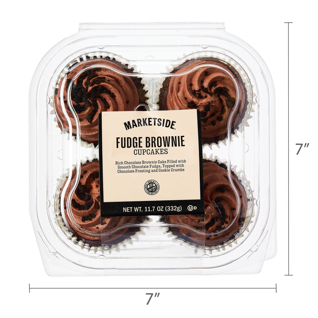 Fudge Brownie Cupcakes 11.7 Oz 4 Count Marketside