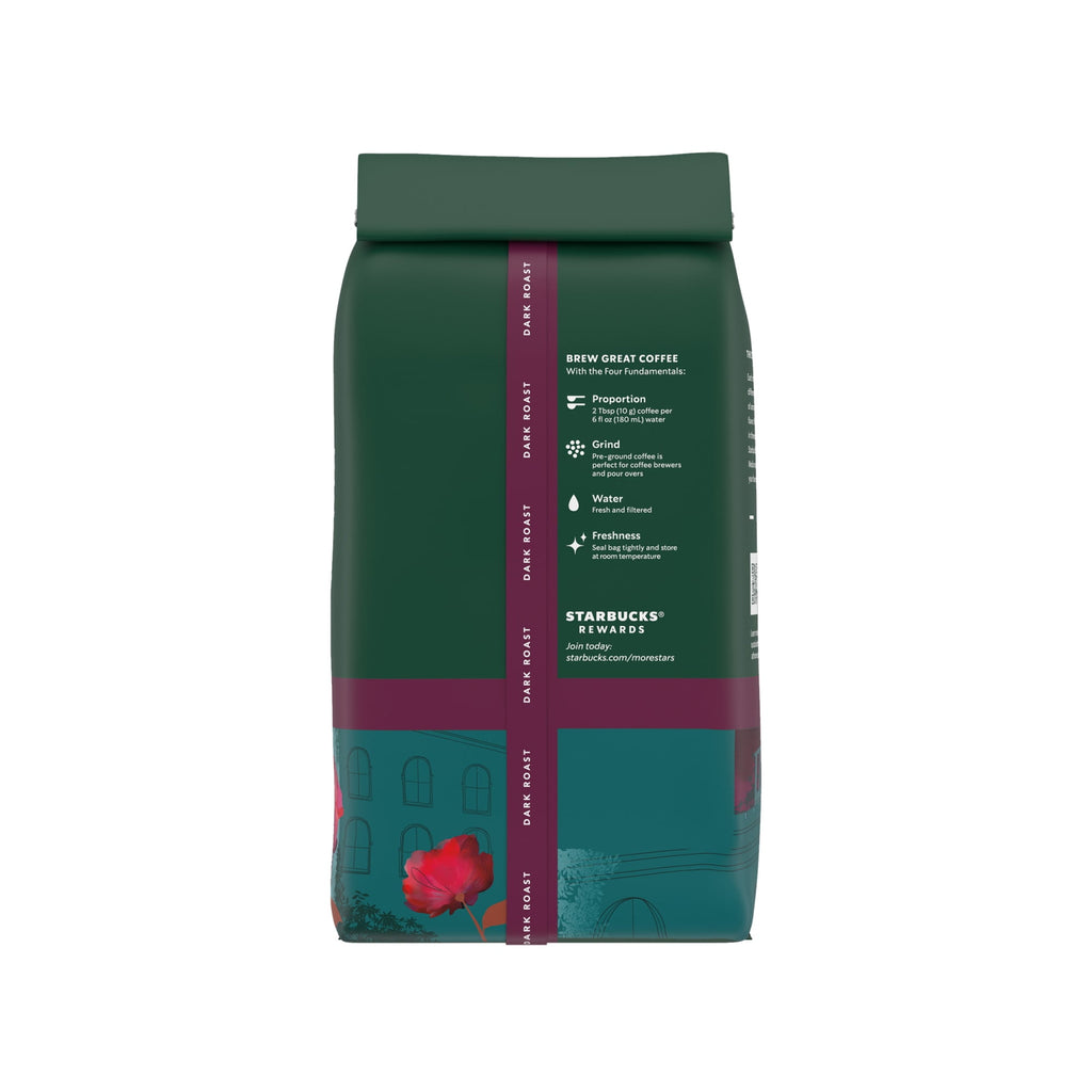 Starbucks Caffè Verona Naturally Caffeinated Dark Roast Ground Coffee 18 oz Bag