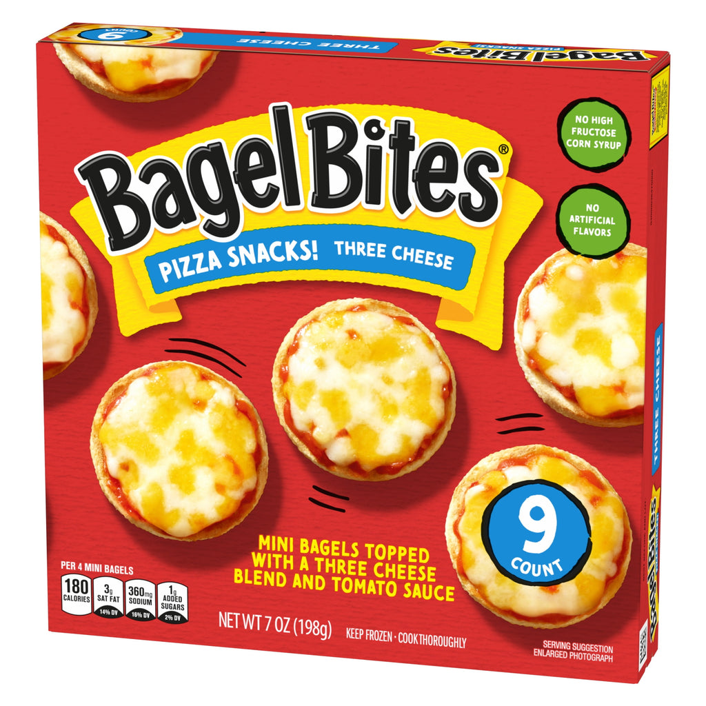 Bagel Bites Three Cheese Mini Pizza Bagel Frozen Snacks 7 Oz 9 Count