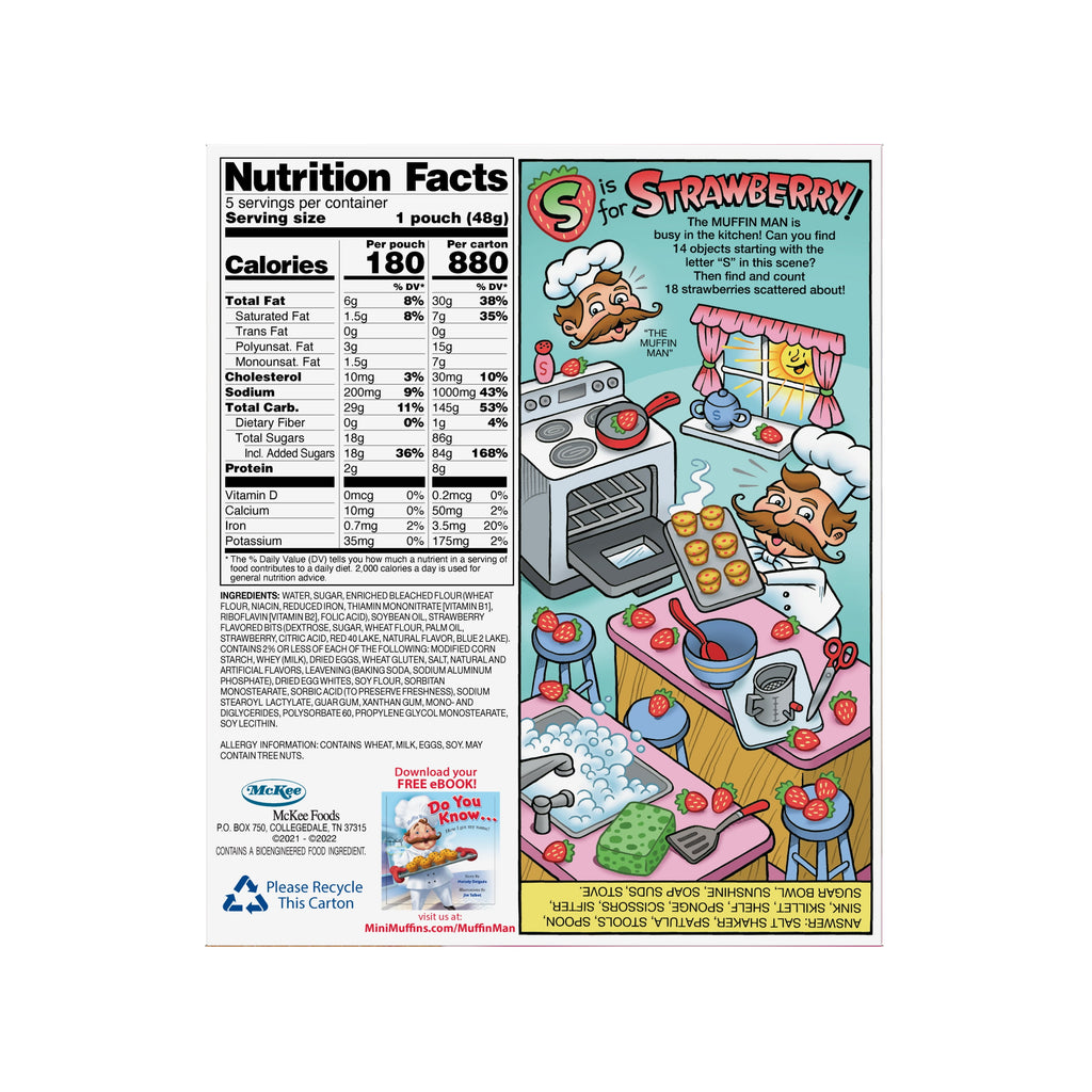 Little Debbie Strawberry Shortcake Mini Muffins 8.44 Oz 5 Count Freshness Guaranteed