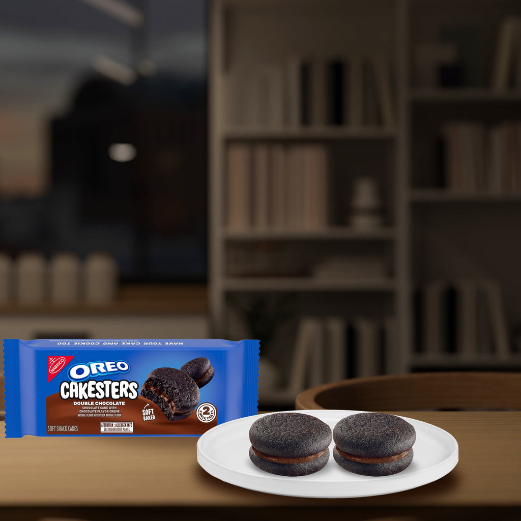 Double Chocolate Soft Snack Cakes 10 Oz 5 Count Oreo Cakesters