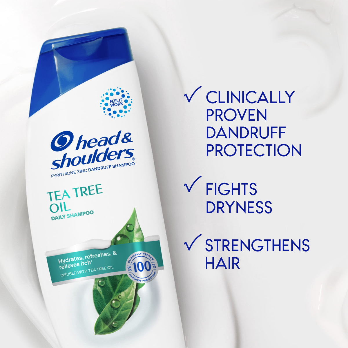 Head & Shoulders Dandruff Shampoo Tea Tree Oil Paraben-Free Anti-Dandruff Cleanser 12.5 fl oz