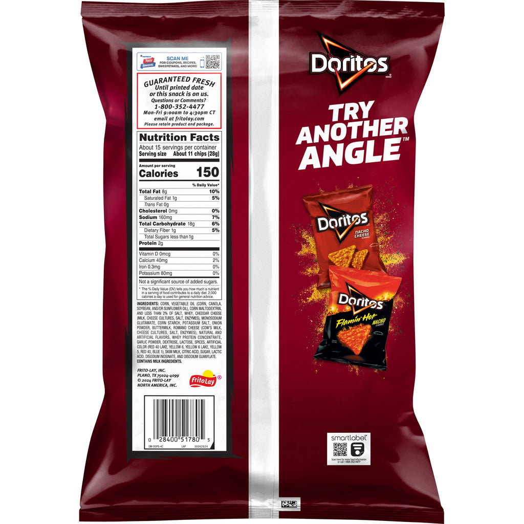 Spicy Nacho Flavored Tortilla Chips 14.5 Oz 1 Count Doritos