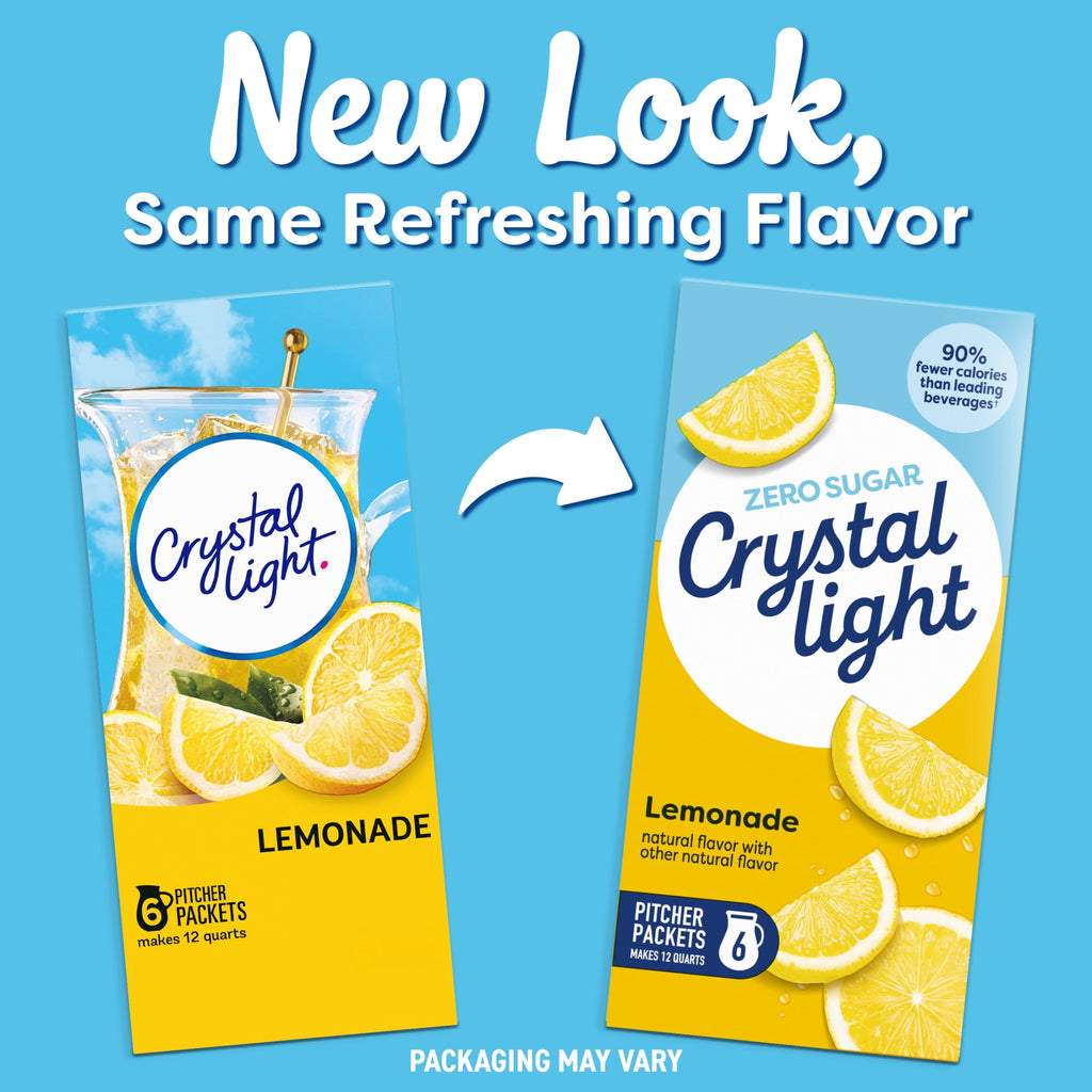 Crystal Light Sugar-Free Lemonade Drink Mix Packets 3.2 oz 6 Count