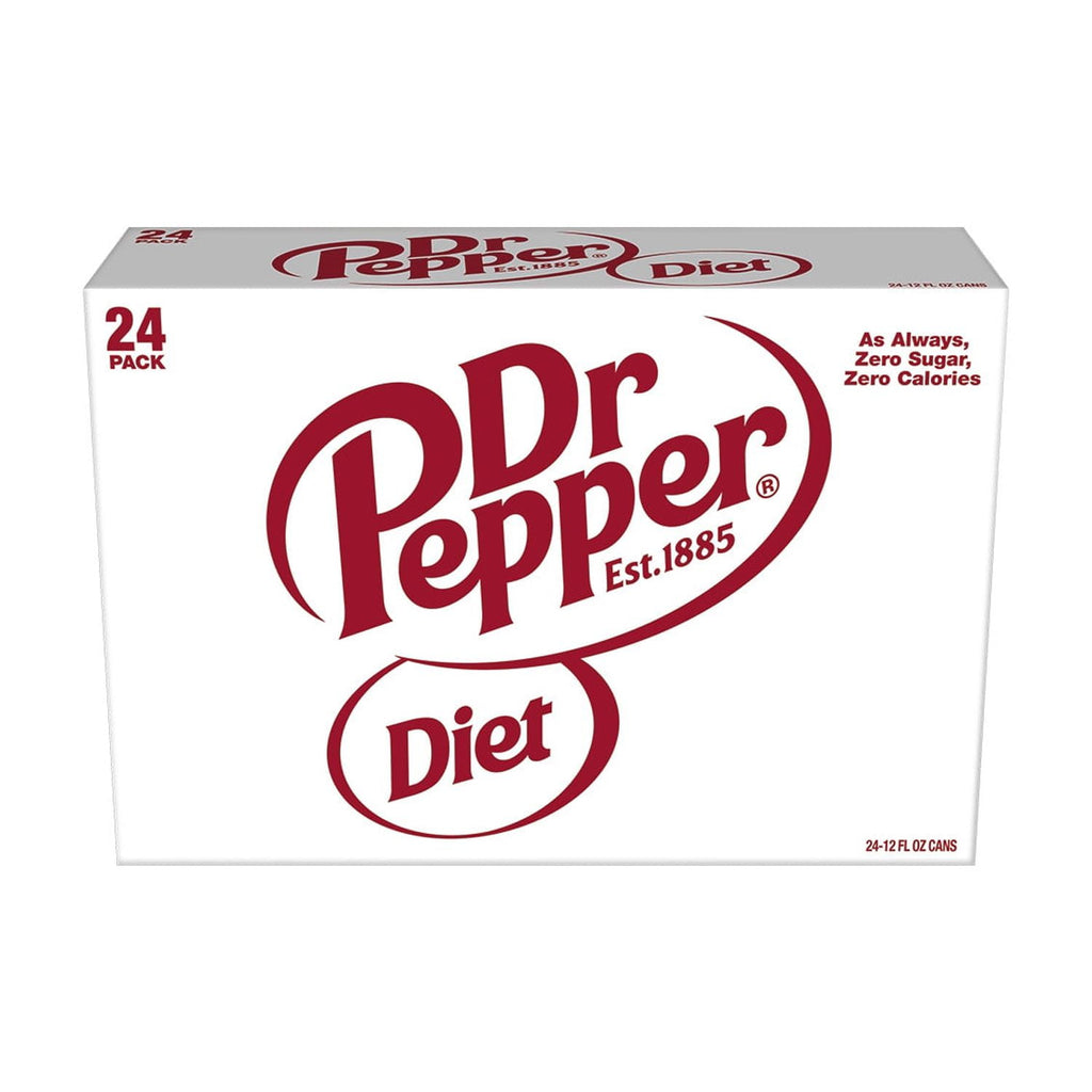 Diet Dr Pepper Soda Pop Cans 12 Fl Oz 24 Pack