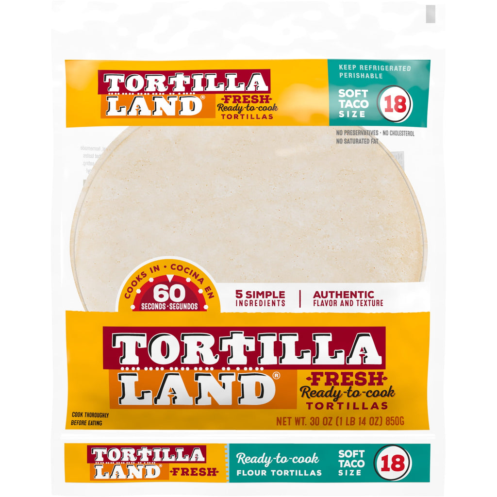 Ready to Cook Soft Taco Size Flour Tortillas 30 Oz 18 Count TortillaLand