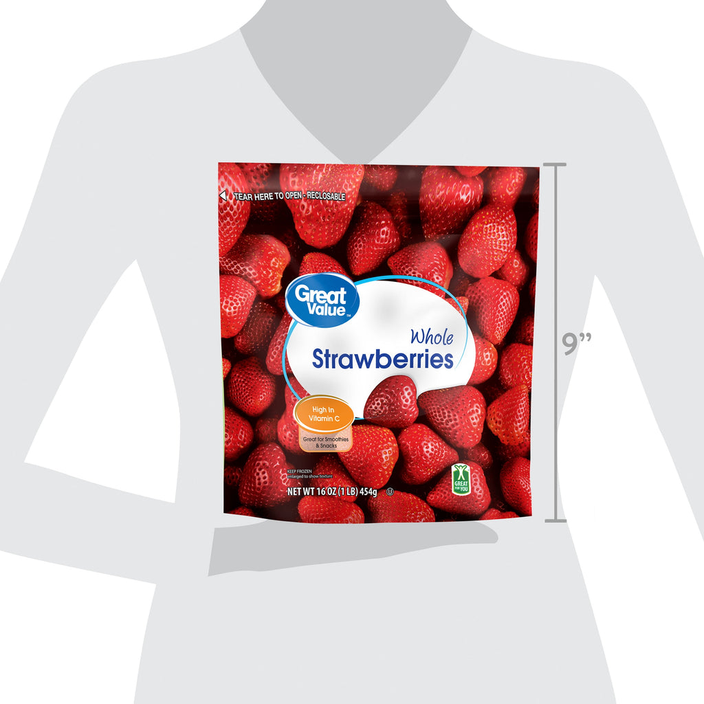 Great Value Whole Strawberries Frozen 16 Oz