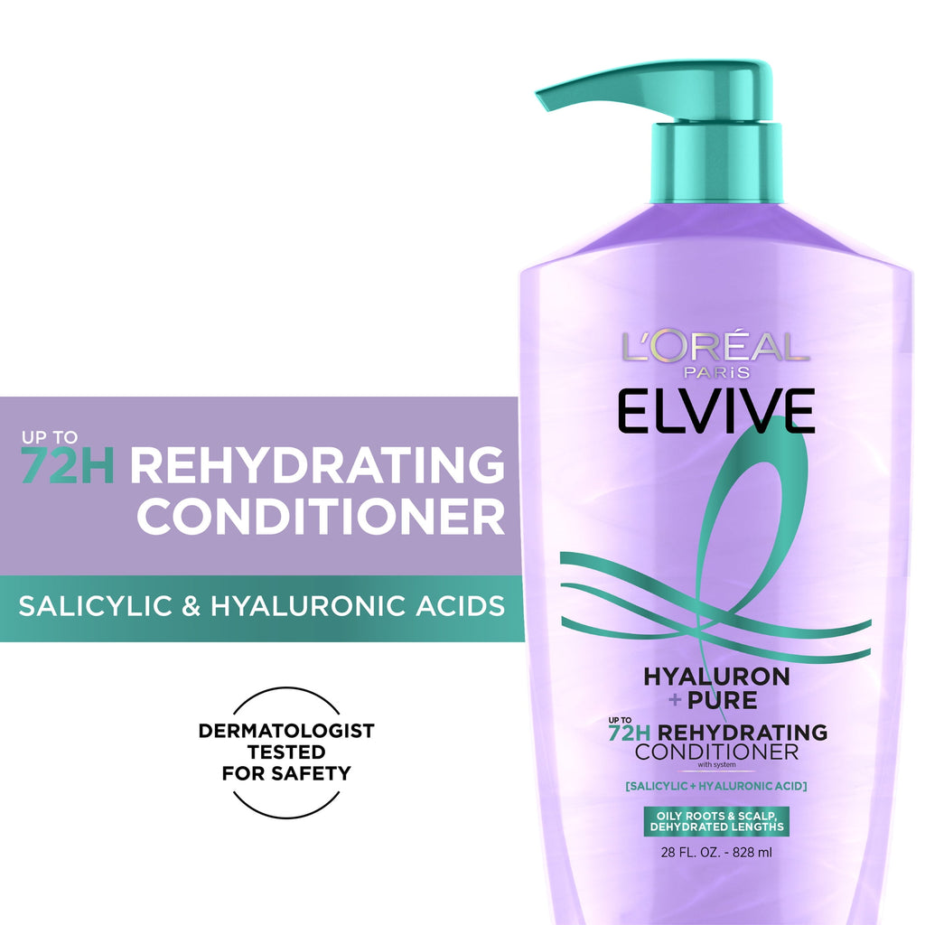 L'Oreal Paris Elvive Hyaluron Pure Rehydrating Conditioner for Oily Hair 28 fl oz