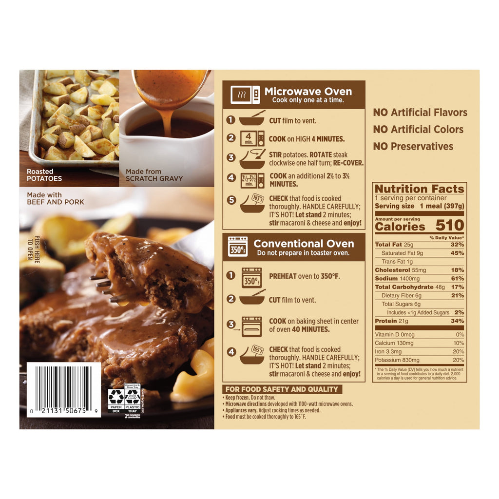 Marie Callender's Salisbury Steak Frozen Meal 14 Oz