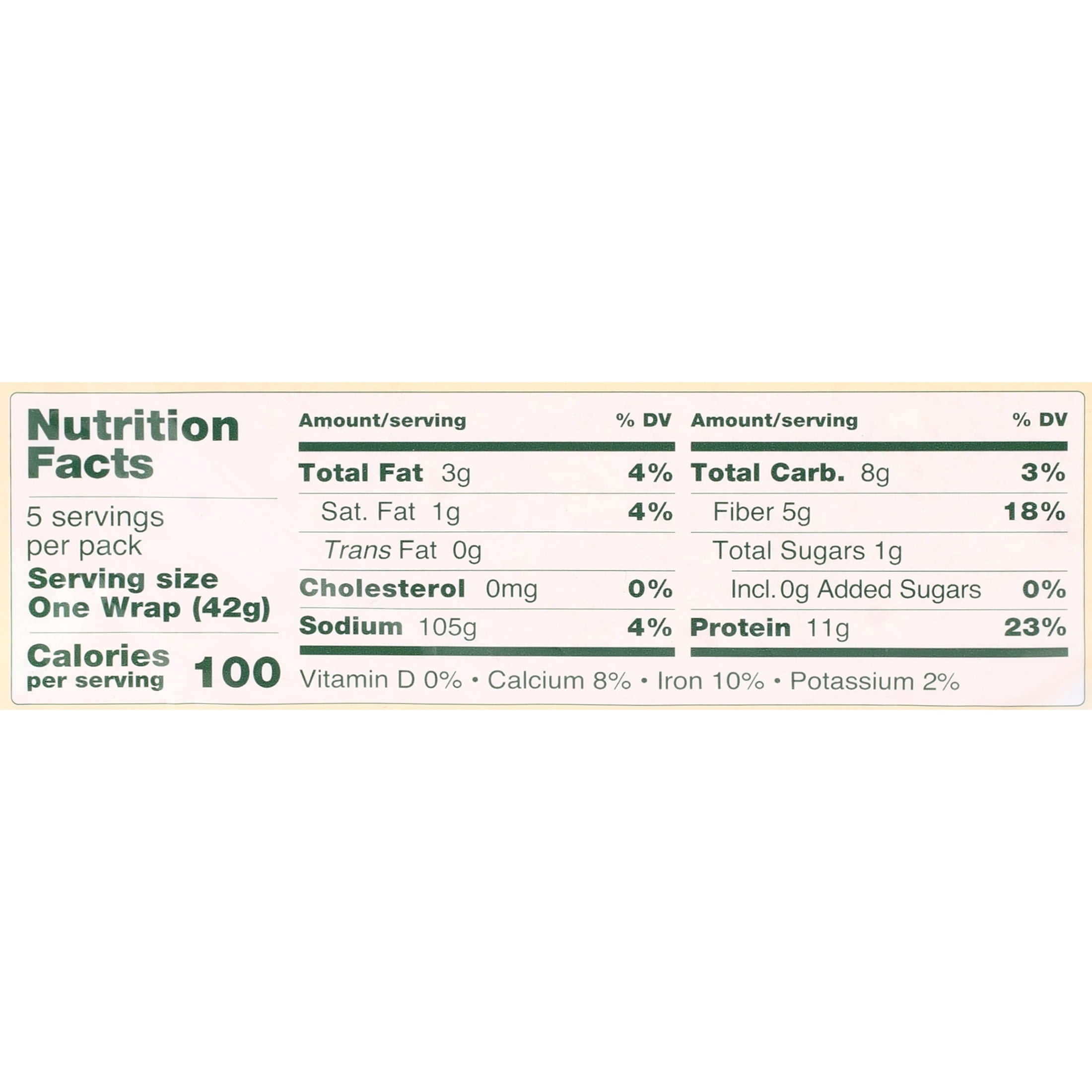 Gluten Free Keto Tortilla Wraps 7.4 Oz 5 Count BFree