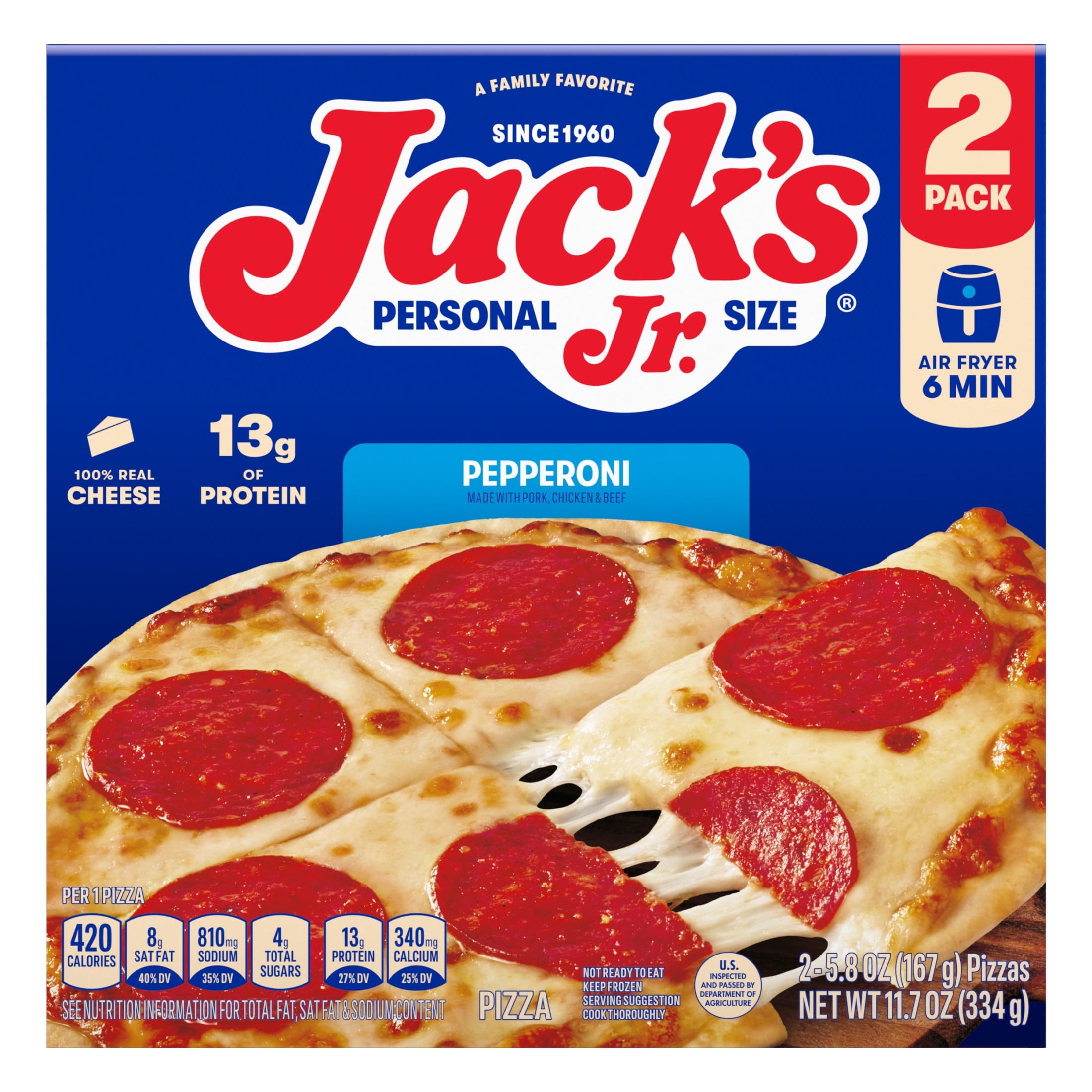 Jack's Pepperoni Personal Frozen Pizza 11.7 Oz 2 Pack