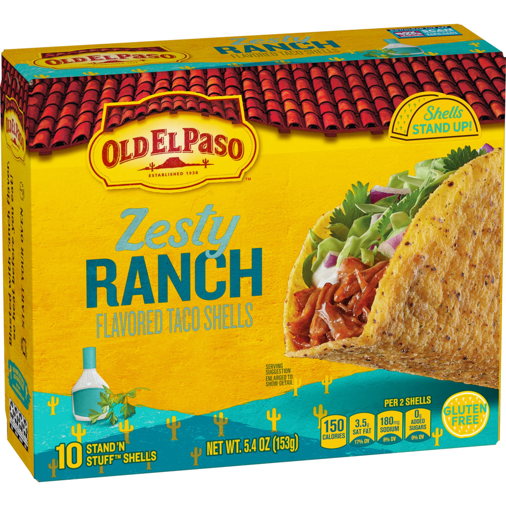 Stand 'N Stuff Crunchy Taco Shells Zesty Ranch 5.4 Oz 10 Count