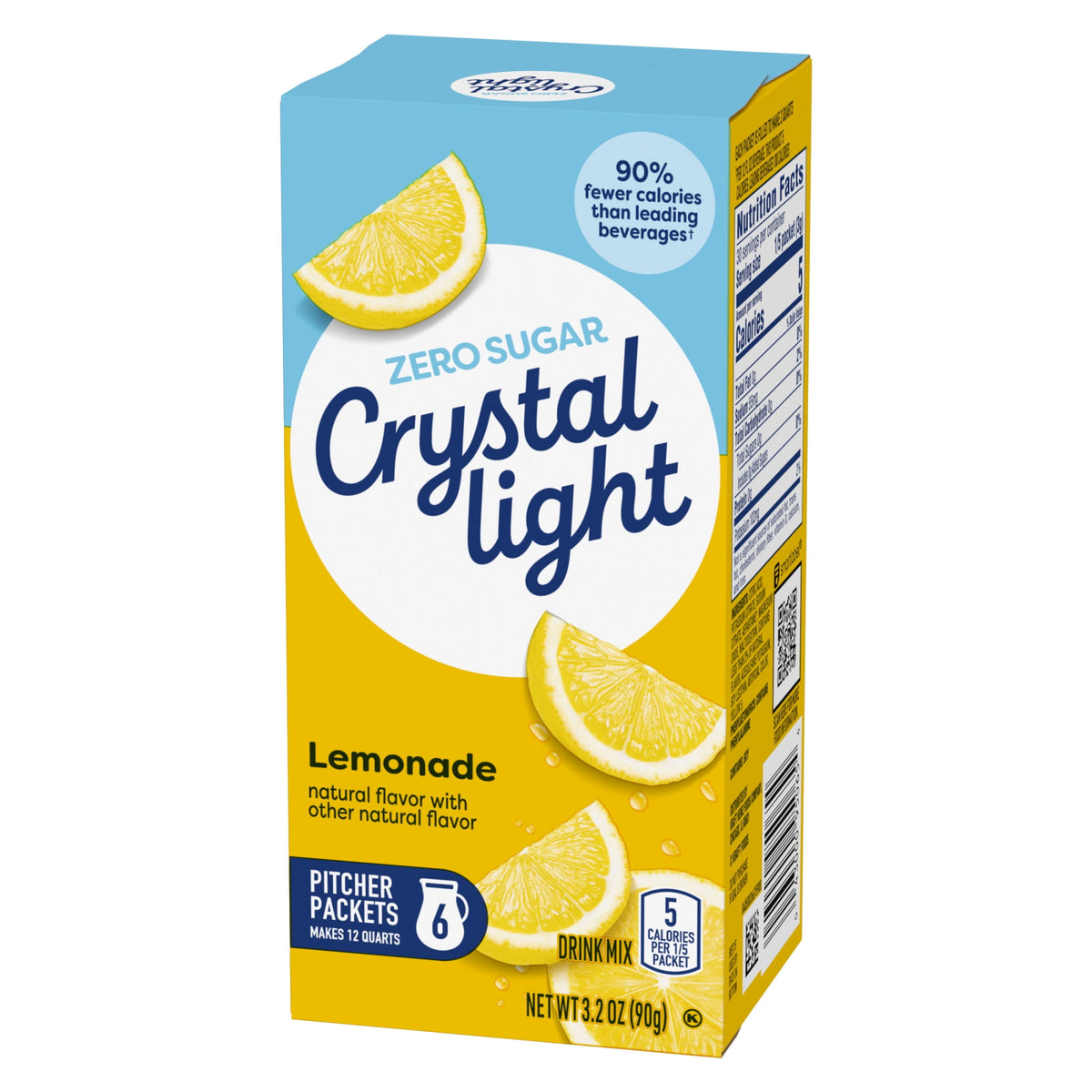 Crystal Light Sugar-Free Lemonade Drink Mix Packets 3.2 oz 6 Count