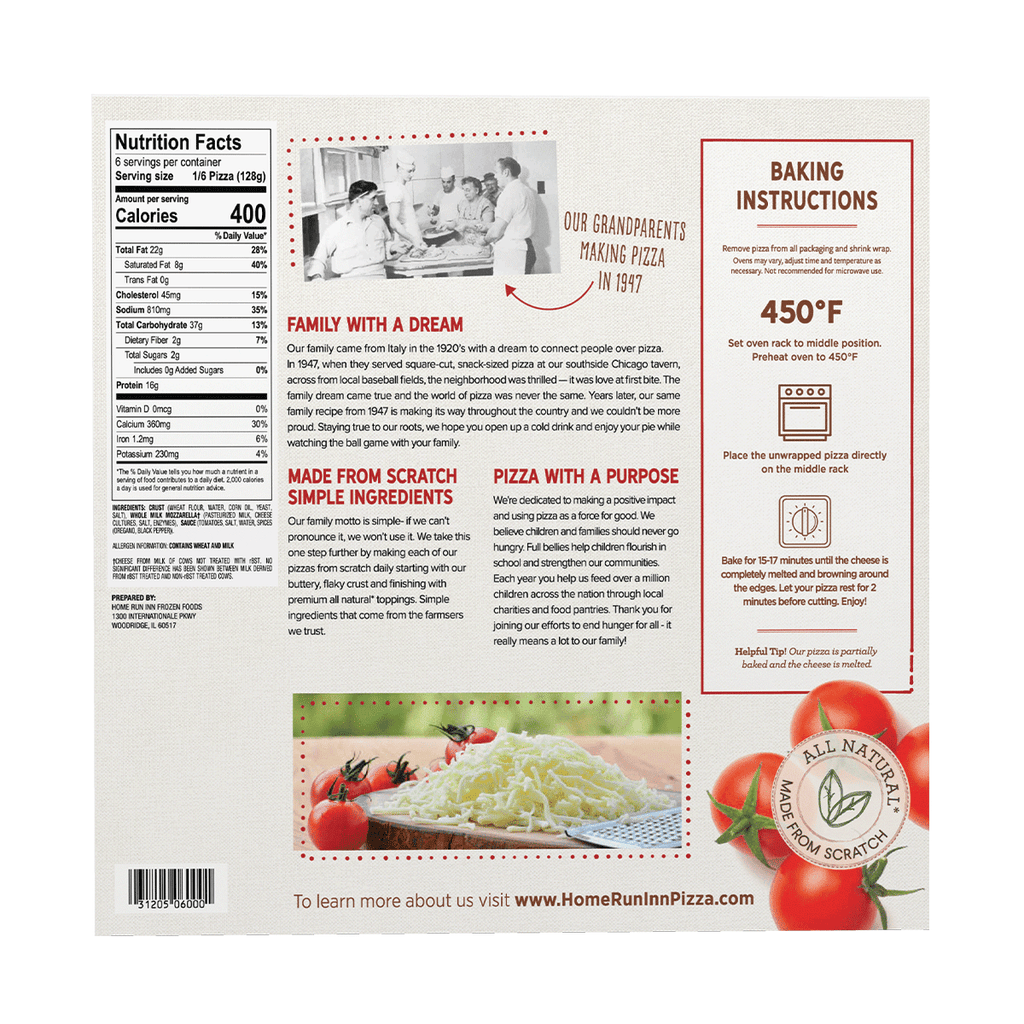 Home Run Inn Classic Crust Cheese Pizza 27 Oz Frozen