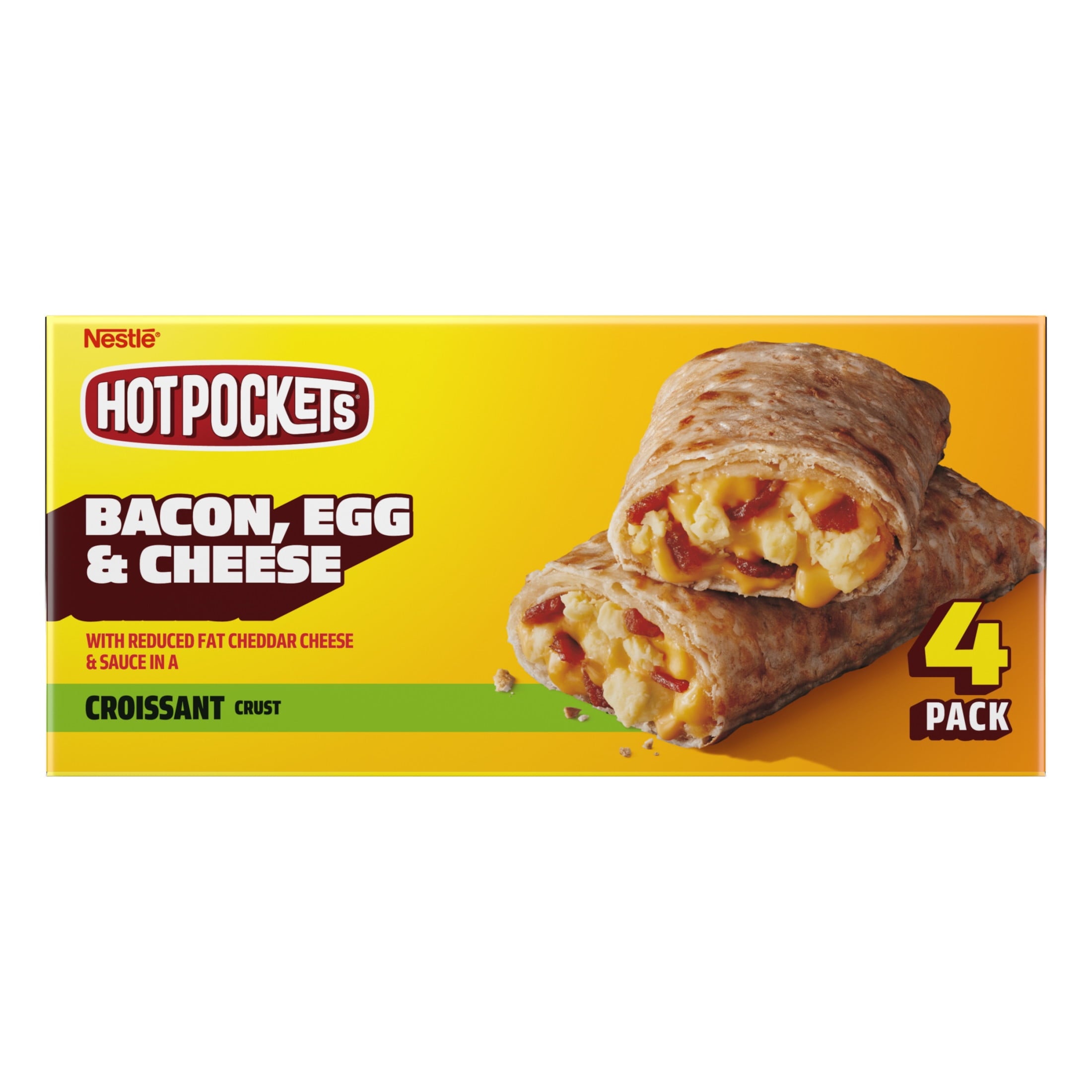 Hot Pockets Bacon Egg And Cheese Frozen Breakfast Sandwich Croissant Crust 4 Pack 17 Oz