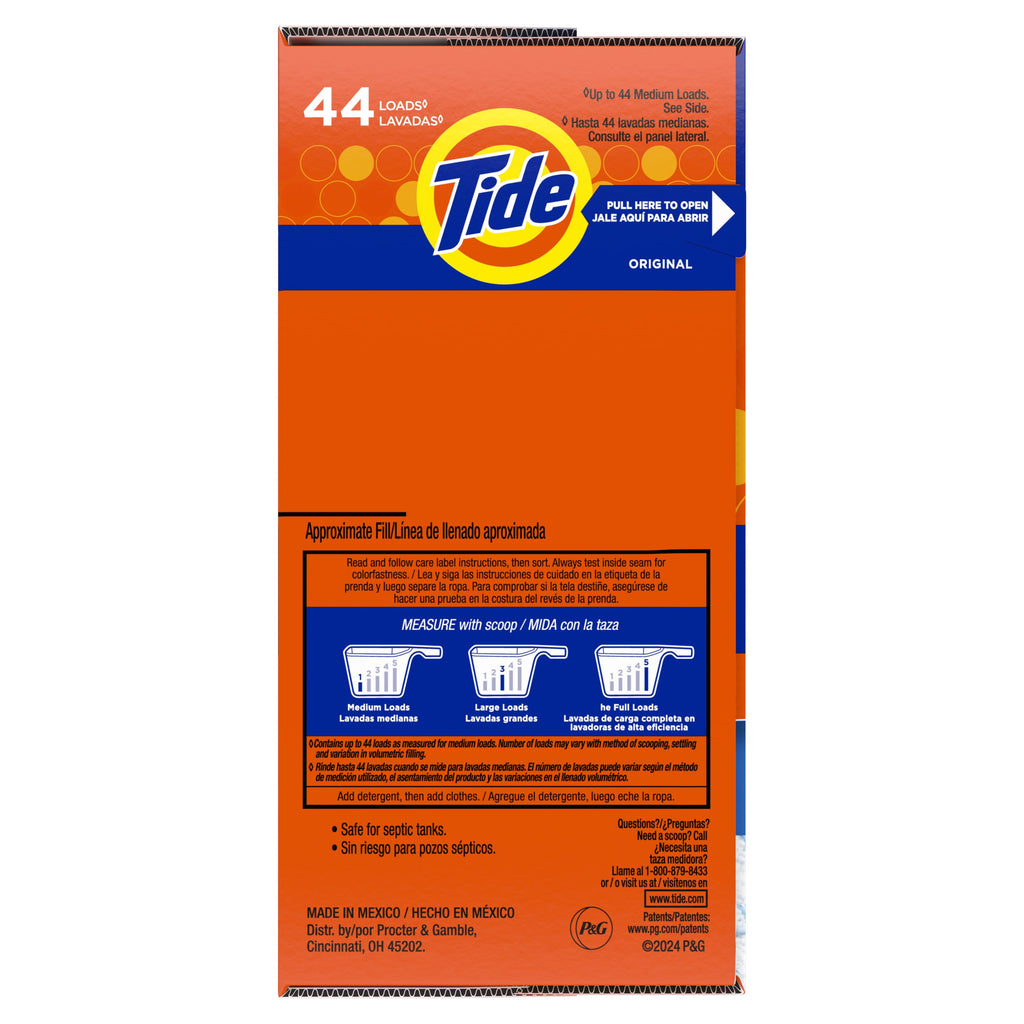 Tide Powder Laundry Detergent Original Scent 50 oz 44 Loads
