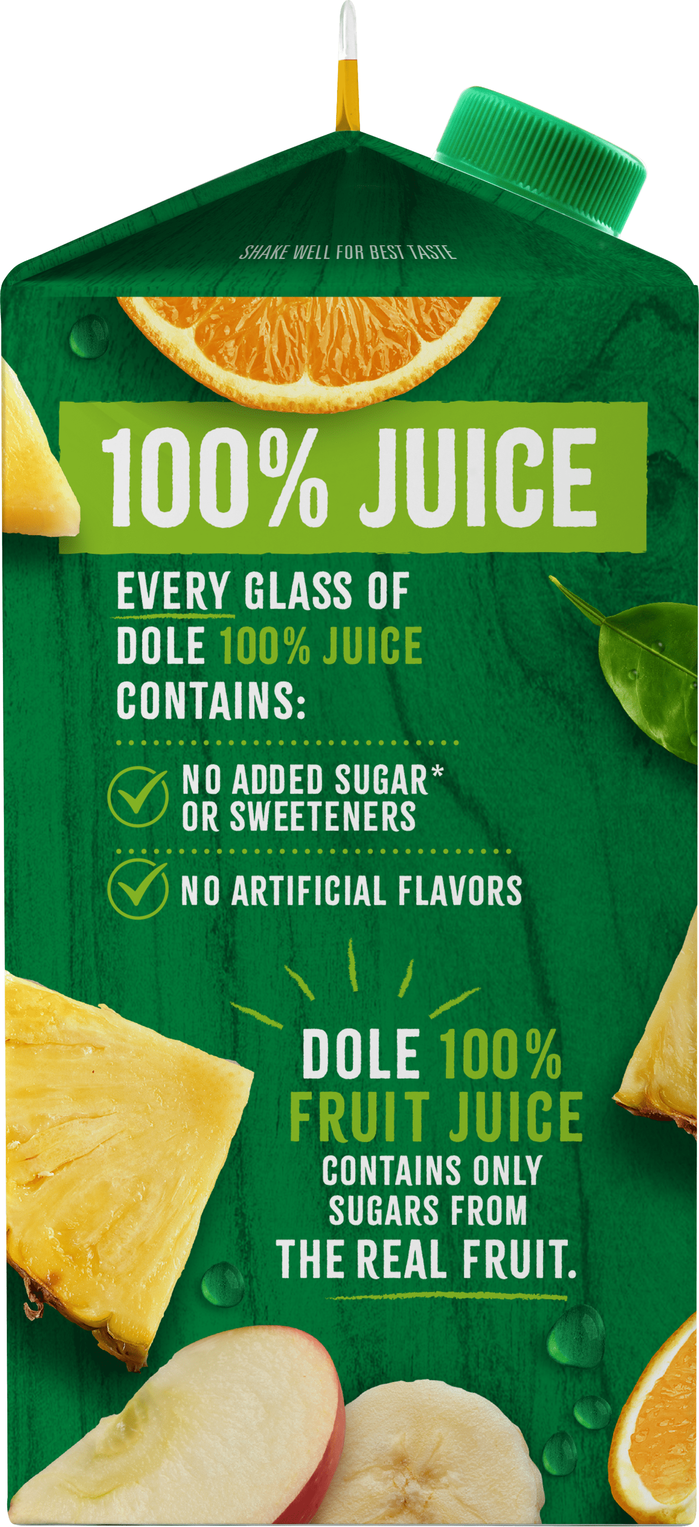 Dole 100% Pineapple Orange Banana Juice Pulp-Free Chilled 52 fl oz