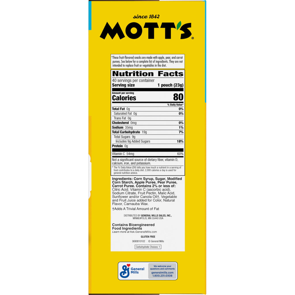 Assorted Fruit Flavored Snacks 32 Oz 40 Count Mott's