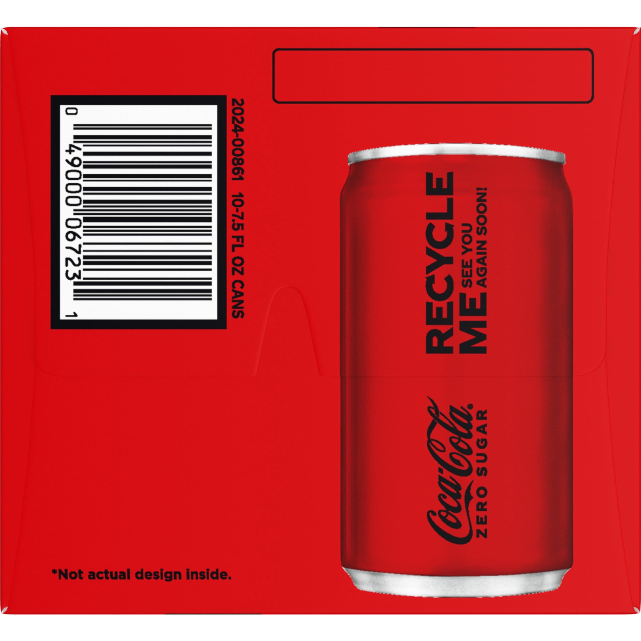 Zero Sugar Soda Pop Fridge Pack Mini Cans 7.5 Fl Oz 10 Pack Coca-Cola