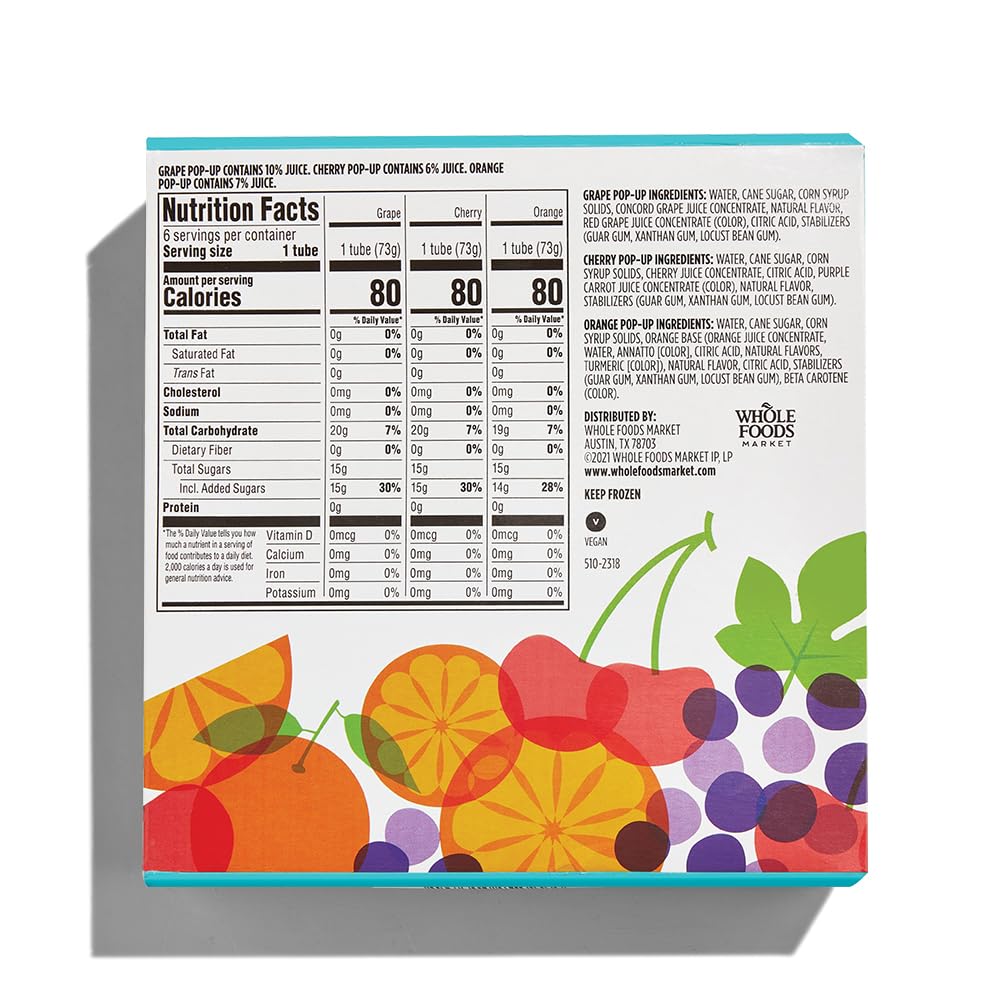 Fruit Pop-Ups Grape Cherry Orange 18 Fl Oz 365 By Whole Foods Market