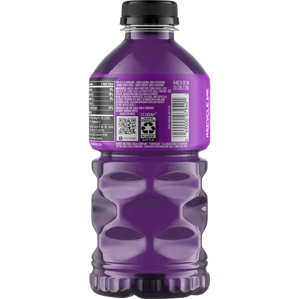 POWERADE Grape Electrolyte Sports Drink 28 fl oz Bottle