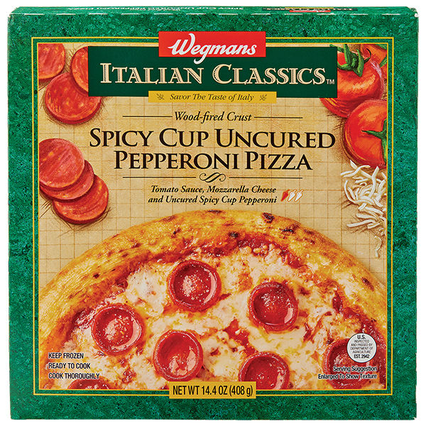 Wegmans Italian Classics Wood-Fired Crust Spicy Cup Uncured Pepperoni Pizza 13.8 oz
