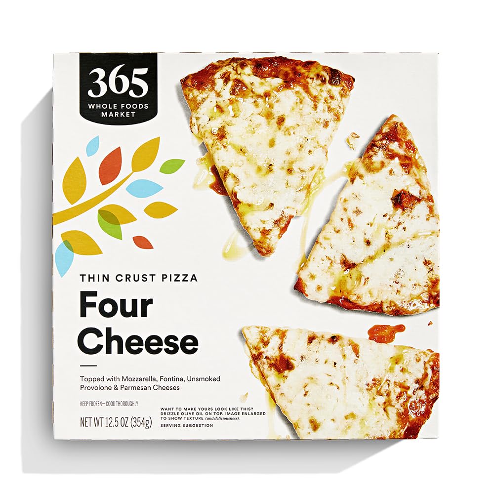 Four Cheese Thin Crust Pizza 12.5 Oz 1 Count 365 By Whole Foods Market