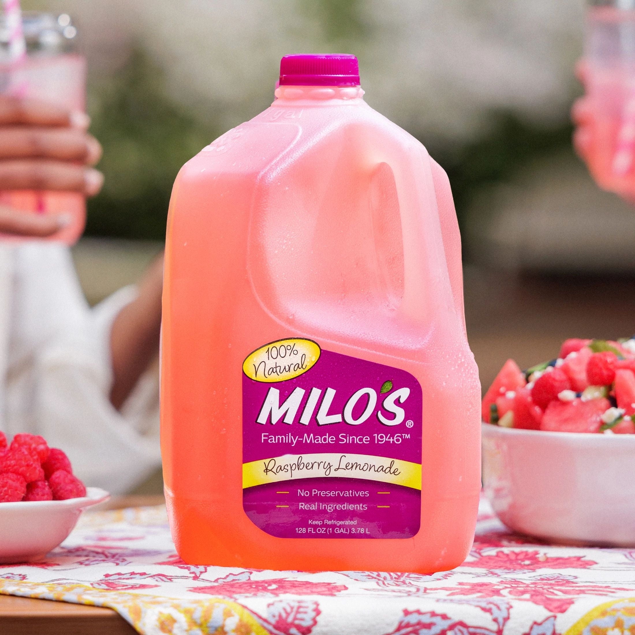 Milo's Raspberry Lemonade Refrigerated Juice Drink 128 fl oz Gallon