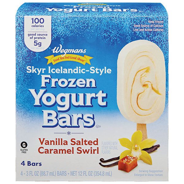 Wegmans Vanilla Salted Caramel Swirl Skyr Frozen Yogurt Bars 12 Fl Oz