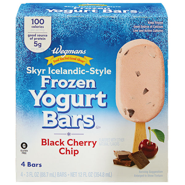Wegmans Black Cherry Chip Skyr Icelandic-Style Frozen Yogurt Bars 12 Fl Oz
