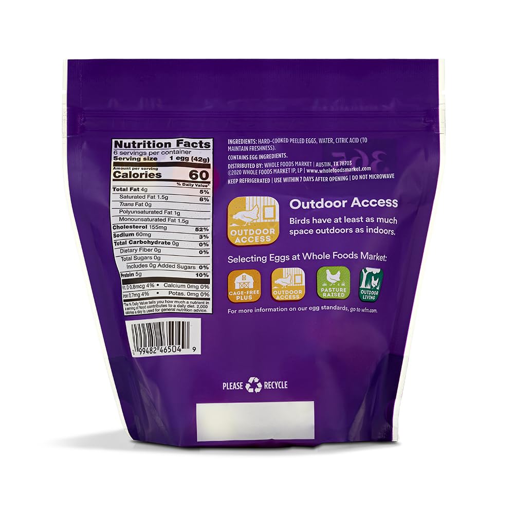 Hard Cooked Medium Grade A Eggs 6 Ct 365 By Whole Foods Market