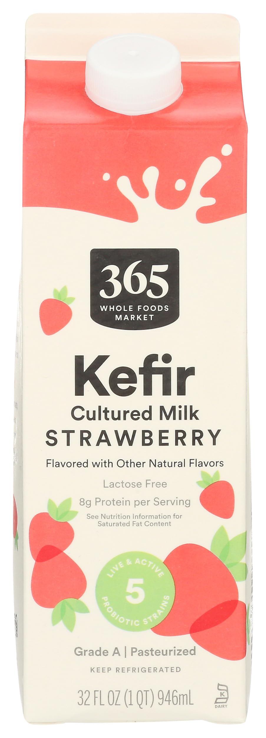 Strawberry Kefir 32 Fl Oz 365 By Whole Foods Market