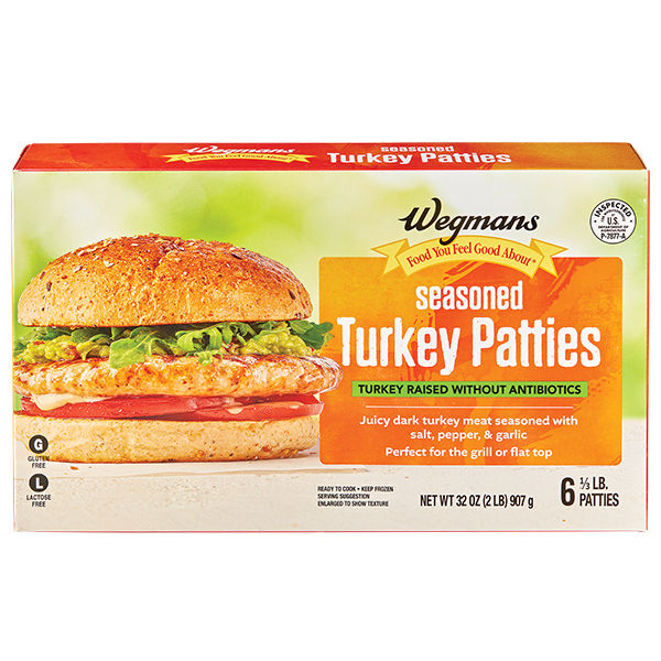 Wegmans Frozen Seasoned Turkey Patties 2 Lb