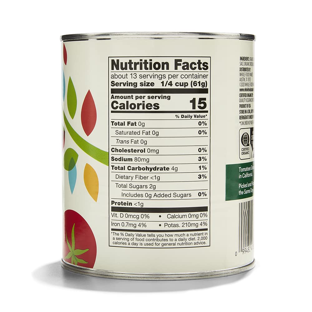 Organic Crushed Tomatoes With Basil 28 Oz 365 By Whole Foods Market