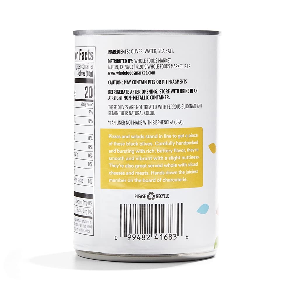 Ripe Medium Pitted Olives 6 Oz 365 By Whole Foods Market