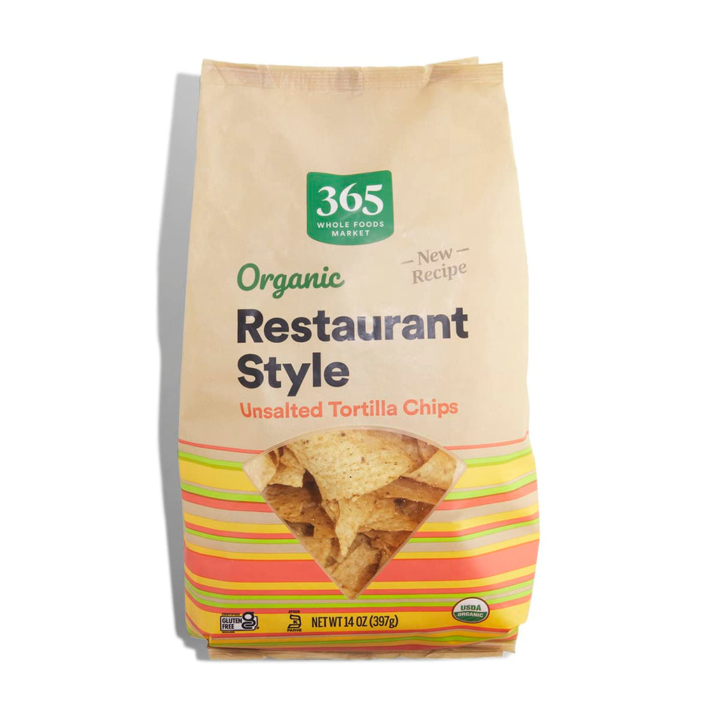 Organic Restaurant Style White Corn Tortilla Chips Unsalted 14 Oz 365 By Whole Foods Market