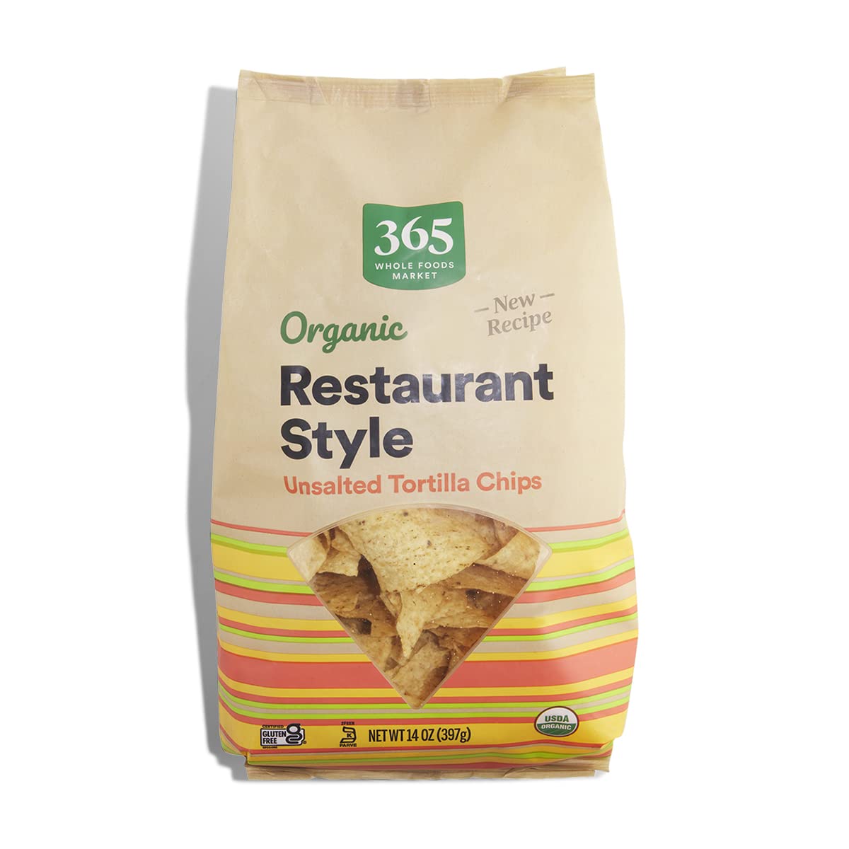Organic Restaurant Style White Corn Tortilla Chips Unsalted 14 Oz 365 By Whole Foods Market