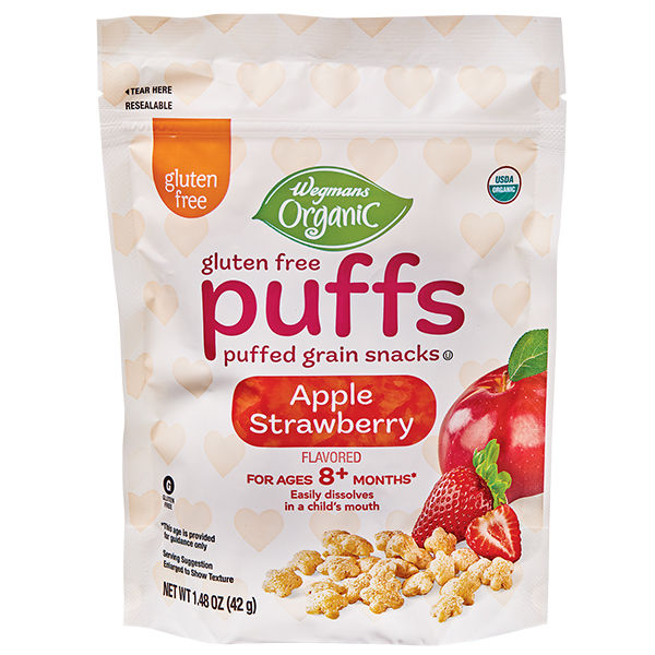 Wegmans Organic Apple Strawberry Puffs 1.48 Oz